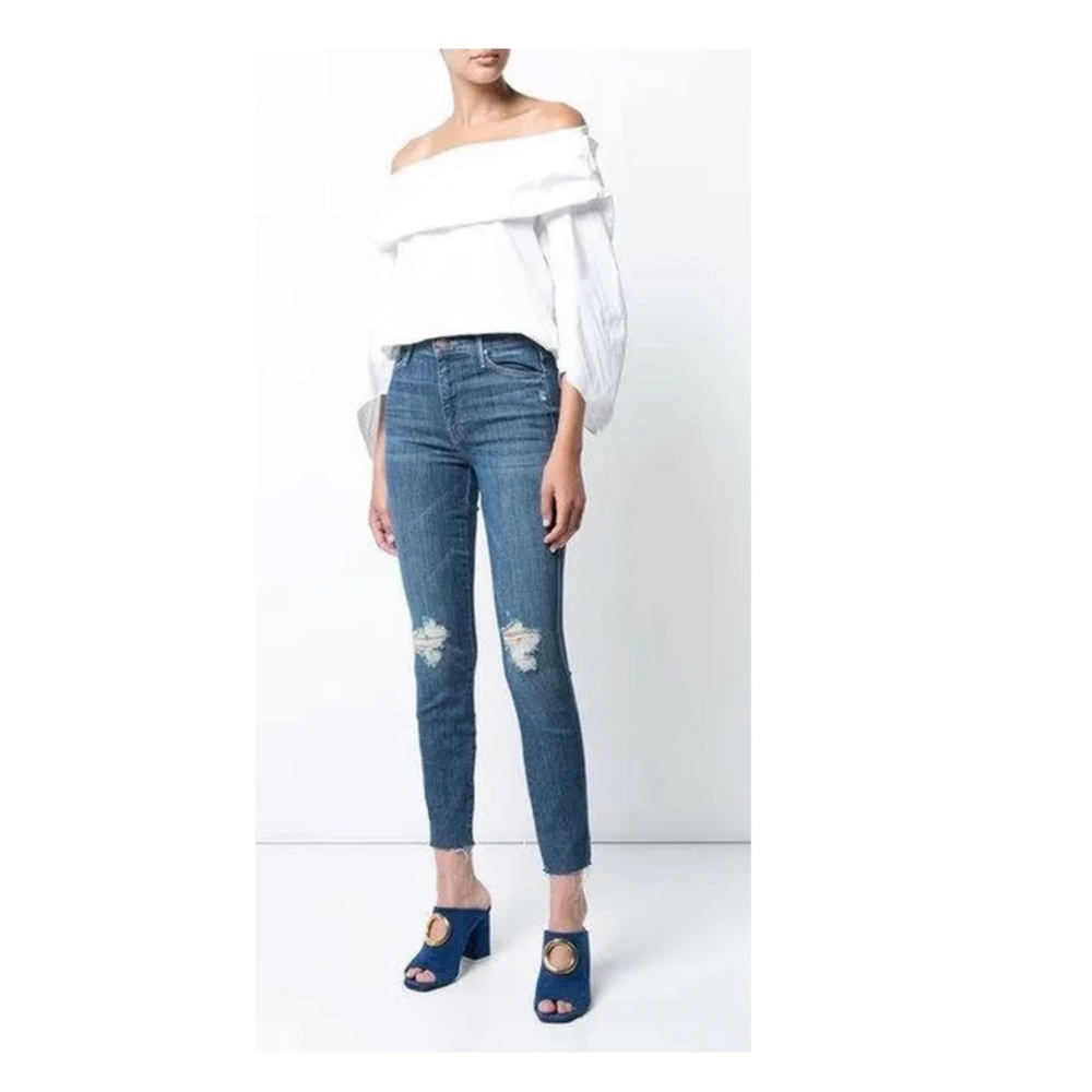 MOTHER Denim The Vamp Fray Crazy Like A Fox Distressed Jeans